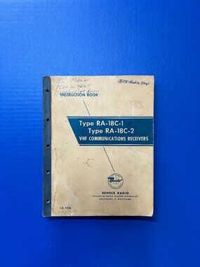 RARE Type RA-18C-1 & 2 VHF Communications Receivers Instruction Manual - Bendix